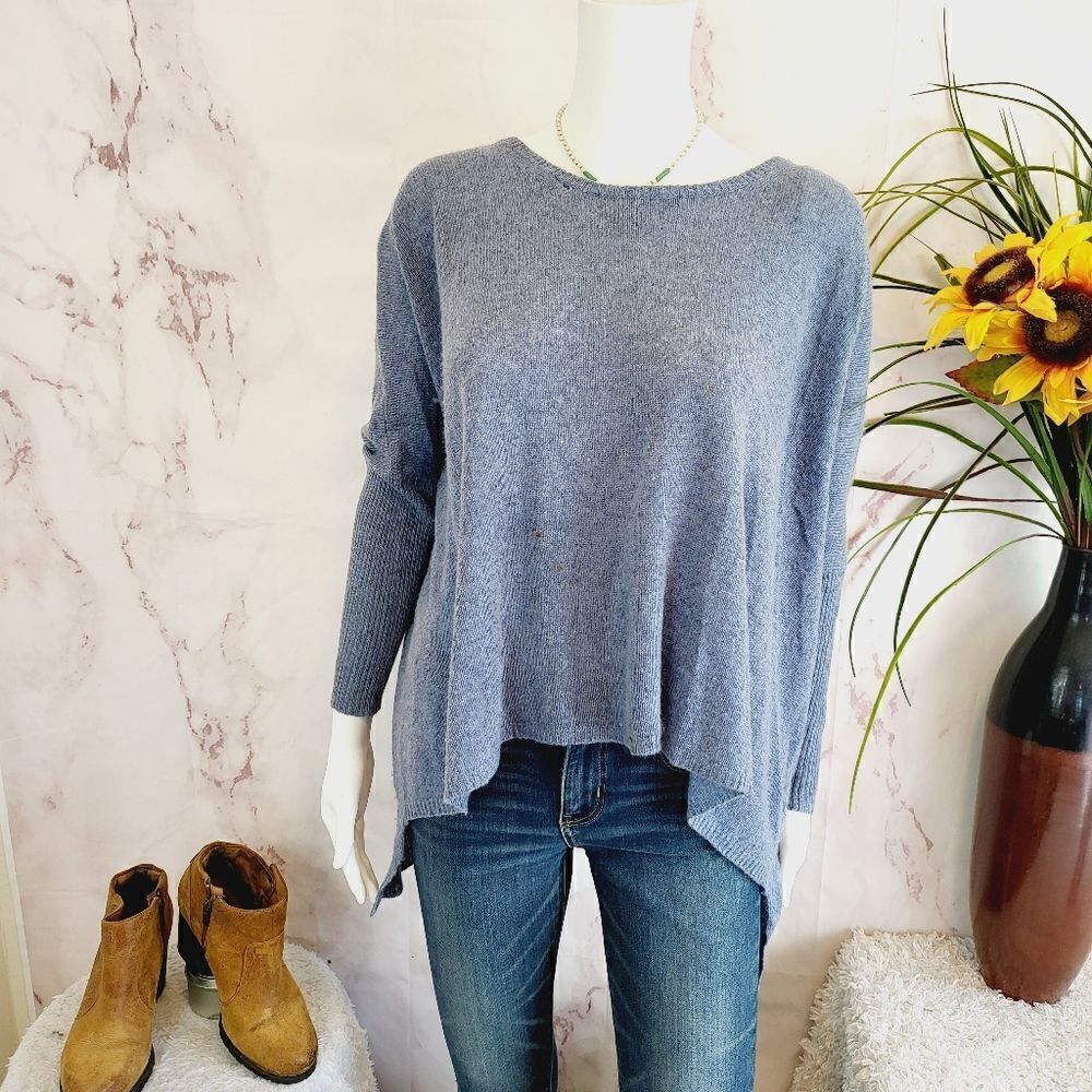 Blu Moon french blue 100% cashmere sweater